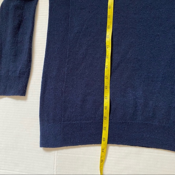 Vince women’s Cashmere Linen Boxy Crew neck knit sweater navy coastal blue - XS - Picture 11 of 13